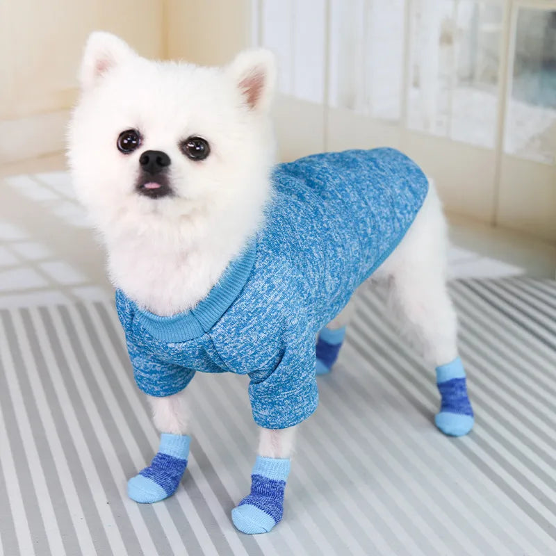 4Pcs Warm Puppy Dog Shoes