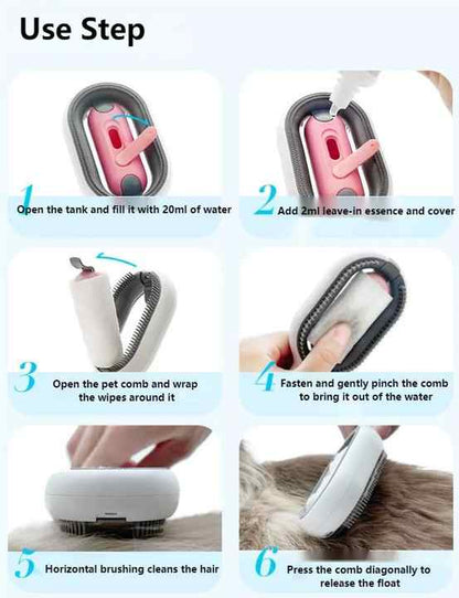 Brush Grooming Comb With Water Tank