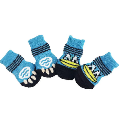 4Pcs Warm Puppy Dog Shoes
