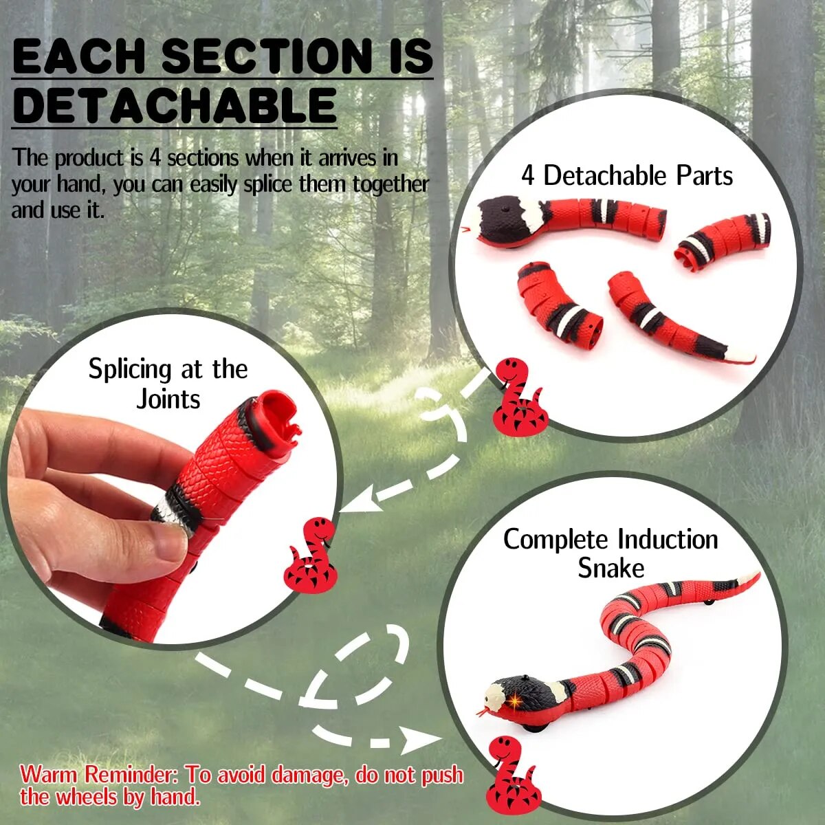 Automatic Cat Toys Interactive Smart Sensing Snake
