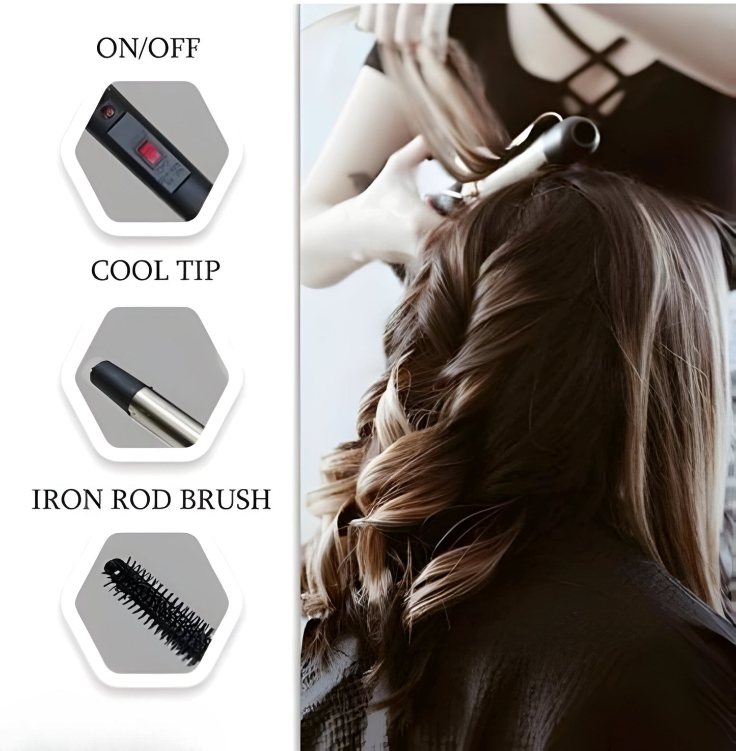 New N0va NHC-471B Hair Curling iron Rod for curly hairs